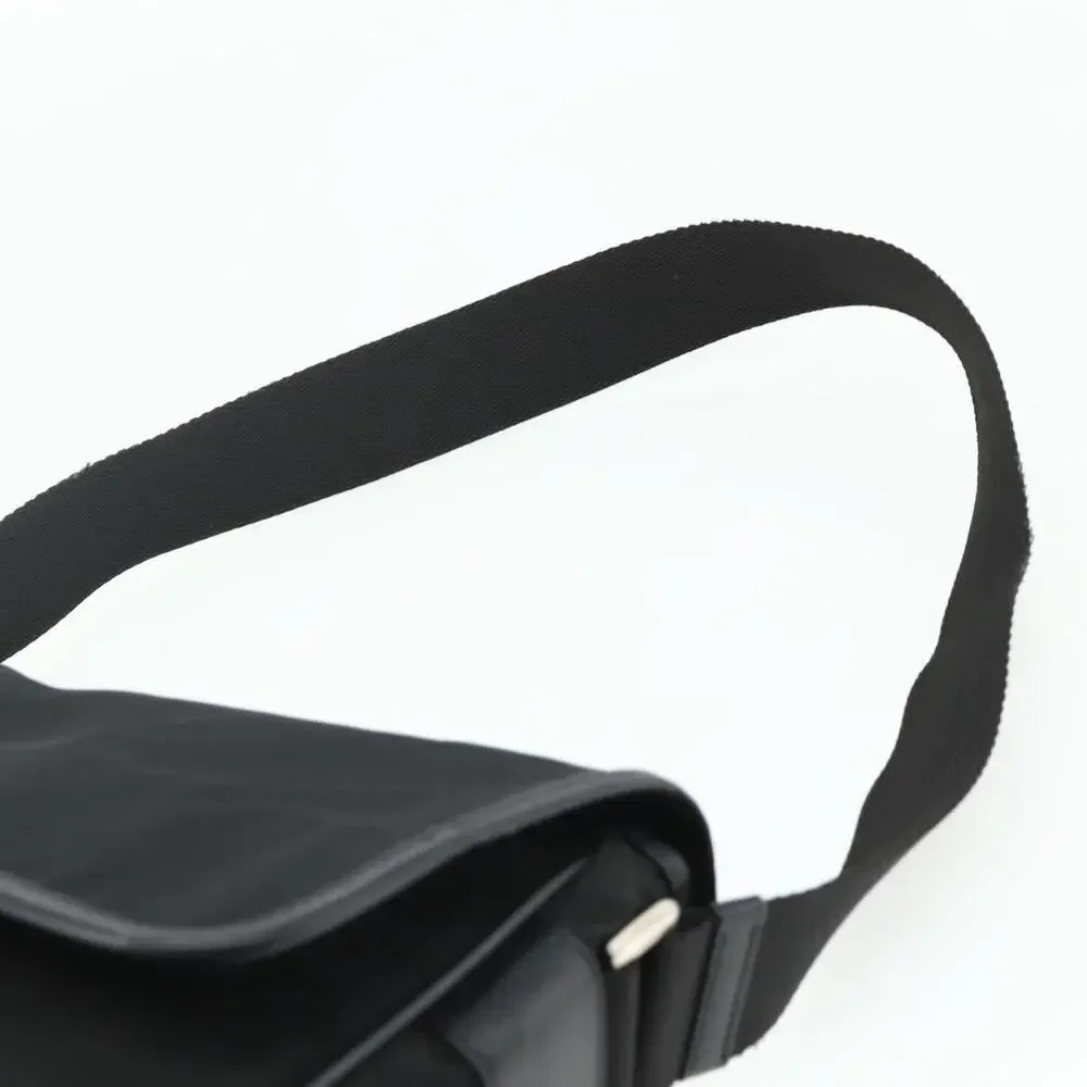 Prada Nylon Leather Shoulder Bag Black